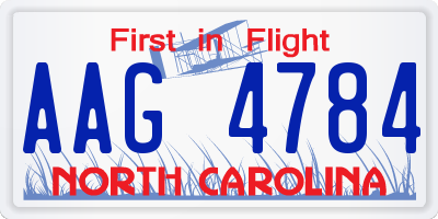 NC license plate AAG4784