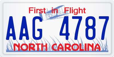 NC license plate AAG4787