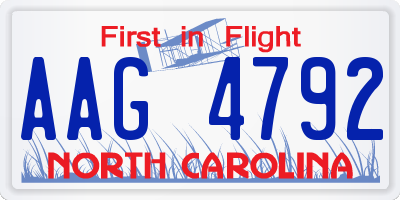 NC license plate AAG4792