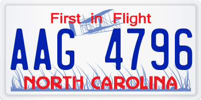 NC license plate AAG4796