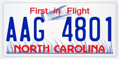 NC license plate AAG4801