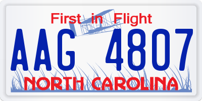 NC license plate AAG4807