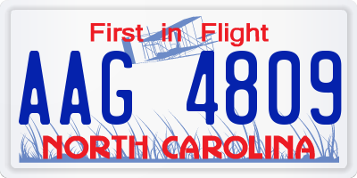 NC license plate AAG4809