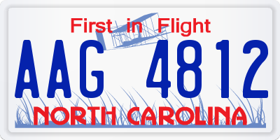 NC license plate AAG4812