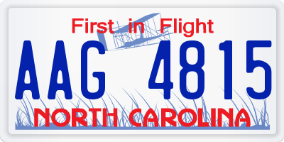 NC license plate AAG4815