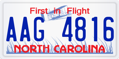 NC license plate AAG4816