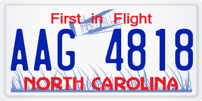 NC license plate AAG4818
