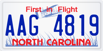 NC license plate AAG4819