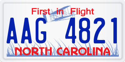 NC license plate AAG4821
