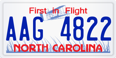 NC license plate AAG4822