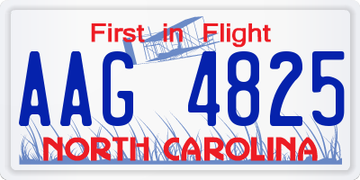 NC license plate AAG4825