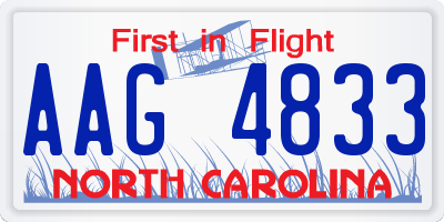 NC license plate AAG4833