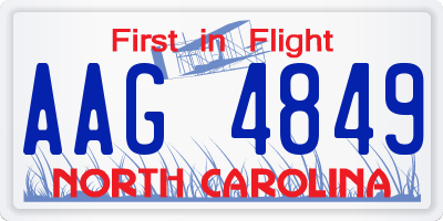 NC license plate AAG4849