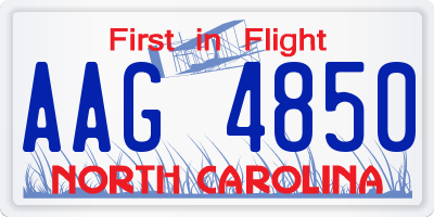 NC license plate AAG4850