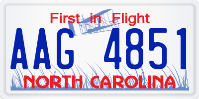 NC license plate AAG4851