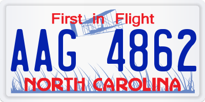 NC license plate AAG4862