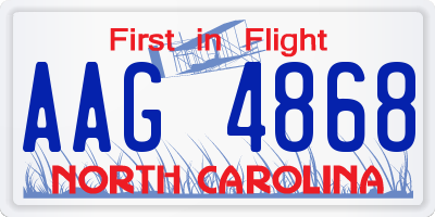 NC license plate AAG4868