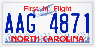 NC license plate AAG4871