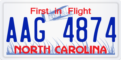 NC license plate AAG4874