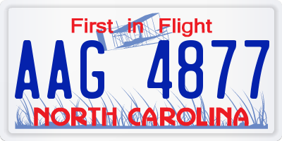 NC license plate AAG4877