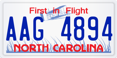 NC license plate AAG4894
