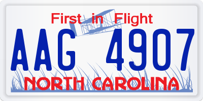 NC license plate AAG4907