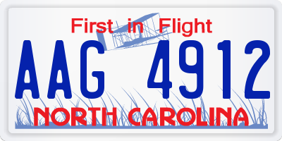 NC license plate AAG4912