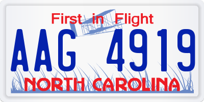 NC license plate AAG4919