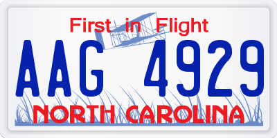 NC license plate AAG4929