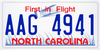 NC license plate AAG4941