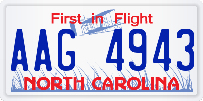 NC license plate AAG4943