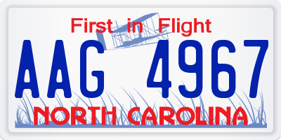 NC license plate AAG4967
