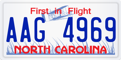 NC license plate AAG4969