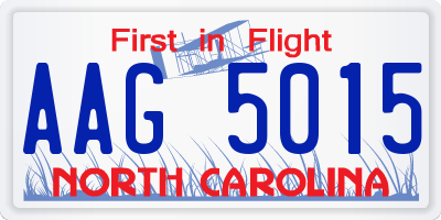 NC license plate AAG5015