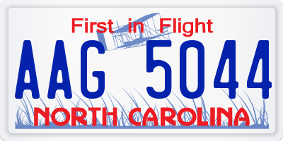 NC license plate AAG5044