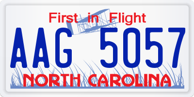 NC license plate AAG5057