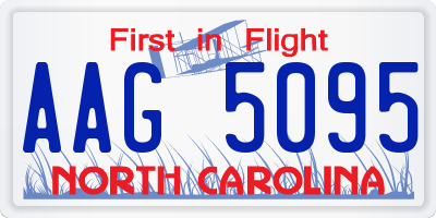 NC license plate AAG5095