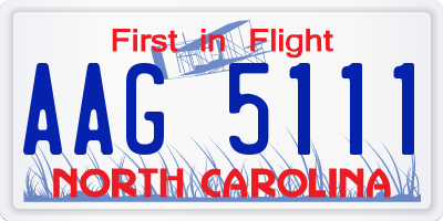 NC license plate AAG5111