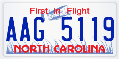 NC license plate AAG5119