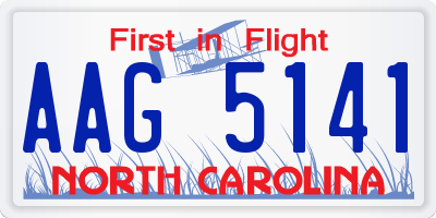 NC license plate AAG5141