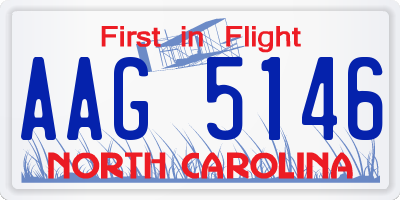 NC license plate AAG5146