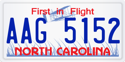NC license plate AAG5152
