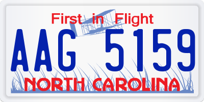 NC license plate AAG5159