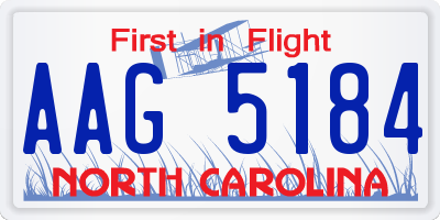 NC license plate AAG5184
