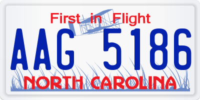 NC license plate AAG5186