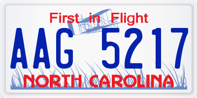 NC license plate AAG5217