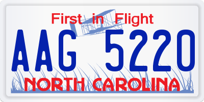 NC license plate AAG5220