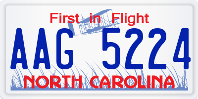 NC license plate AAG5224