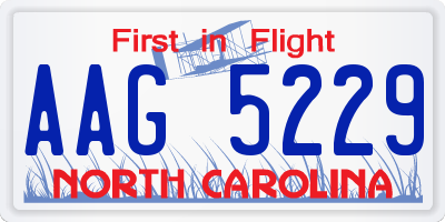 NC license plate AAG5229