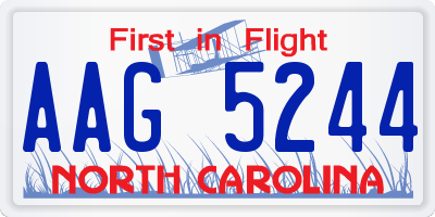 NC license plate AAG5244